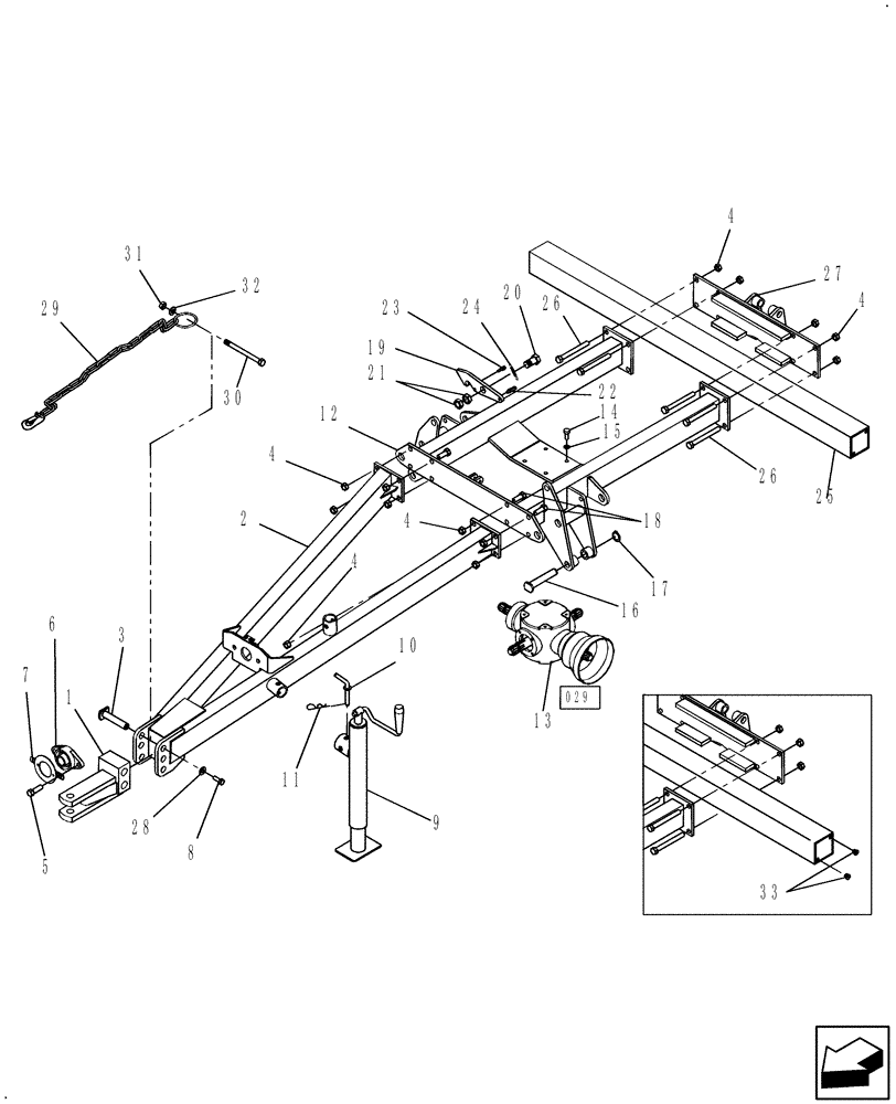 Схема запчастей Case IH RR204 - (002) - FRAME & DRAWBAR 