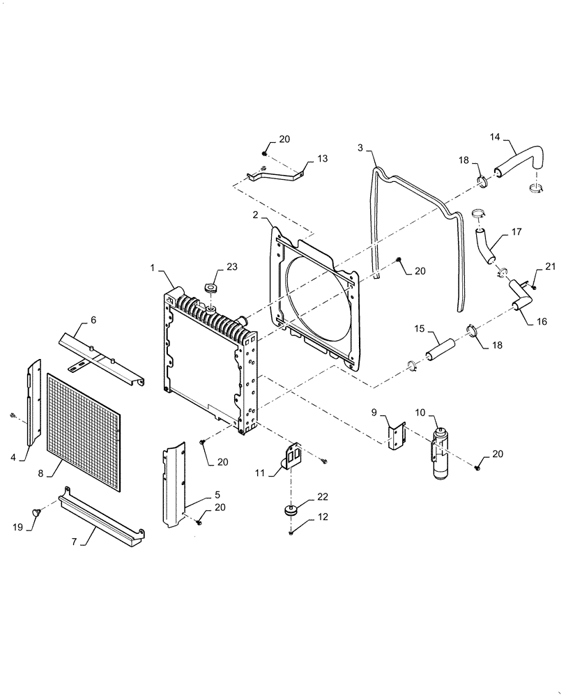 Схема запчастей Case IH FARMALL 50C - (10.400.BE[02]) - RADIATOR, FARMALL 40C, 50C (10) - ENGINE