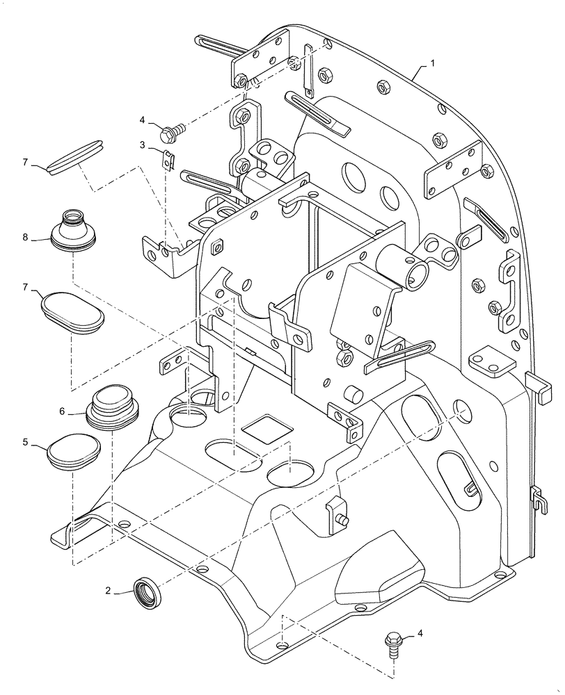 Схема запчастей Case IH FARMALL 40C - (41.101.AU[02]) - PEDAL FRAME, MECH, FARMALL 30C, 35C, 40C, 50C (41) - STEERING