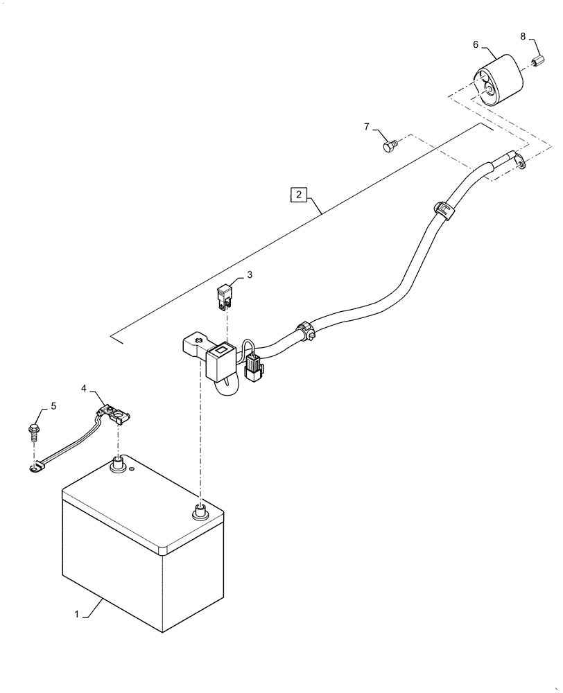 Схема запчастей Case IH FARMALL 40C - (55.302.AG[02]) - BATTERY, FARMALL 40C, 50C (55) - ELECTRICAL SYSTEMS