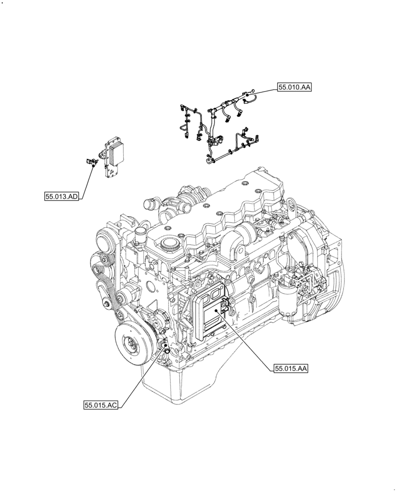 Схема запчастей Case IH F4DFE613J B006 - (00.000.55) - PICTORIAL INDEX - ELECTRICAL SYSTEMS (55) - ELECTRICAL SYSTEMS