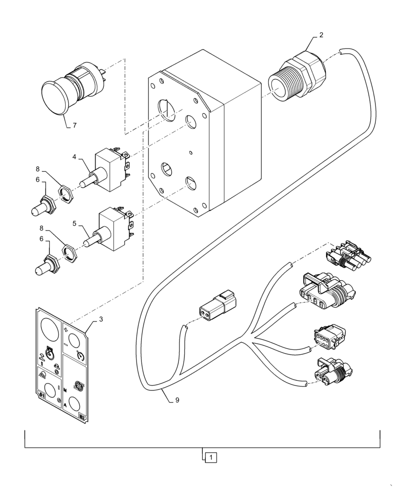 Схема запчастей Case IH PATRIOT 3340 - (55.635.AD[01]) - REMOTE STATION RELOAD CENTER (55) - ELECTRICAL SYSTEMS
