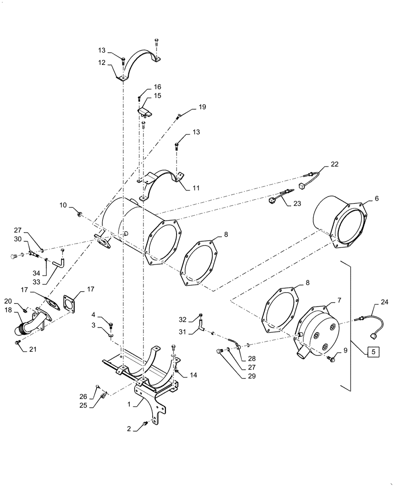 Схема запчастей Case IH FARMALL 40C - (10.501.AD[02]) - DIESEL EXHAUST SYSTEM, FARMALL 40C, 50C (10) - ENGINE