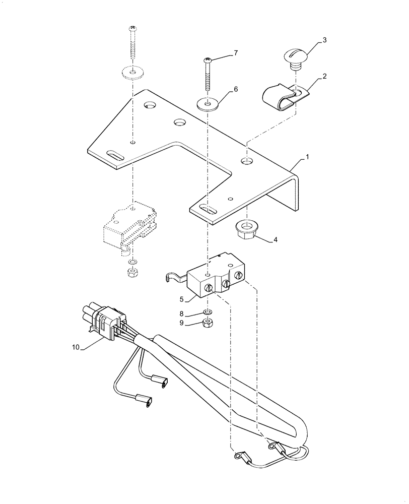 Схема запчастей Case IH 5130 - (55.628.AT[01]) - ROTOR SPEED LIMITER SWITCH ASSY (55) - ELECTRICAL SYSTEMS