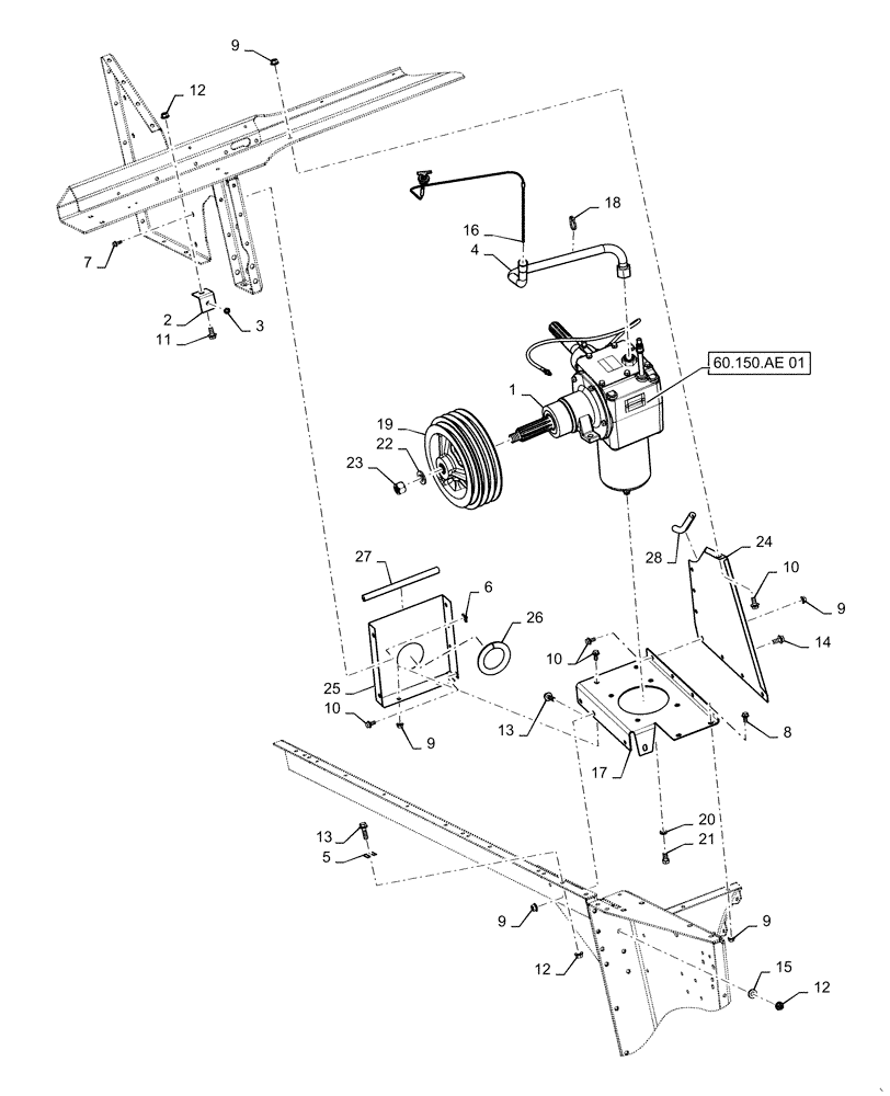 Схема запчастей Case IH 7140 - (60.150.AU[01]) - DRIVER, GEARBOX, FEEDER (60) - PRODUCT FEEDING