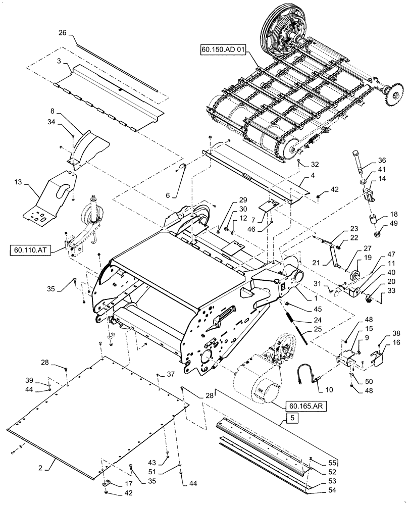 Схема запчастей Case IH 7140 - (60.110.AD[01]) - VAR - 425081, 425082, 425083 - FEEDER, STANDARD (60) - PRODUCT FEEDING