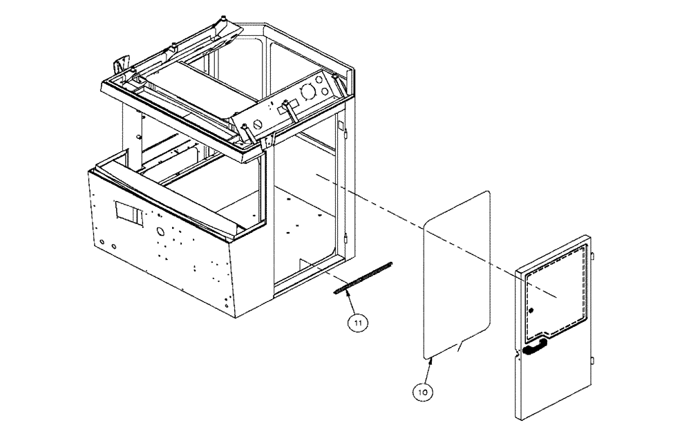 Схема запчастей Case IH FLX3300B - (01-015[01]) - DOOR ASSEMBLY (10) - CAB