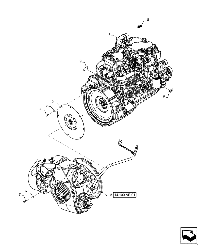 Схема запчастей Case IH 5140 - (18.112.AC[01]) - DAMPER, FLYWHEEL, PTO ASSY, ENGINE (18) - CLUTCH