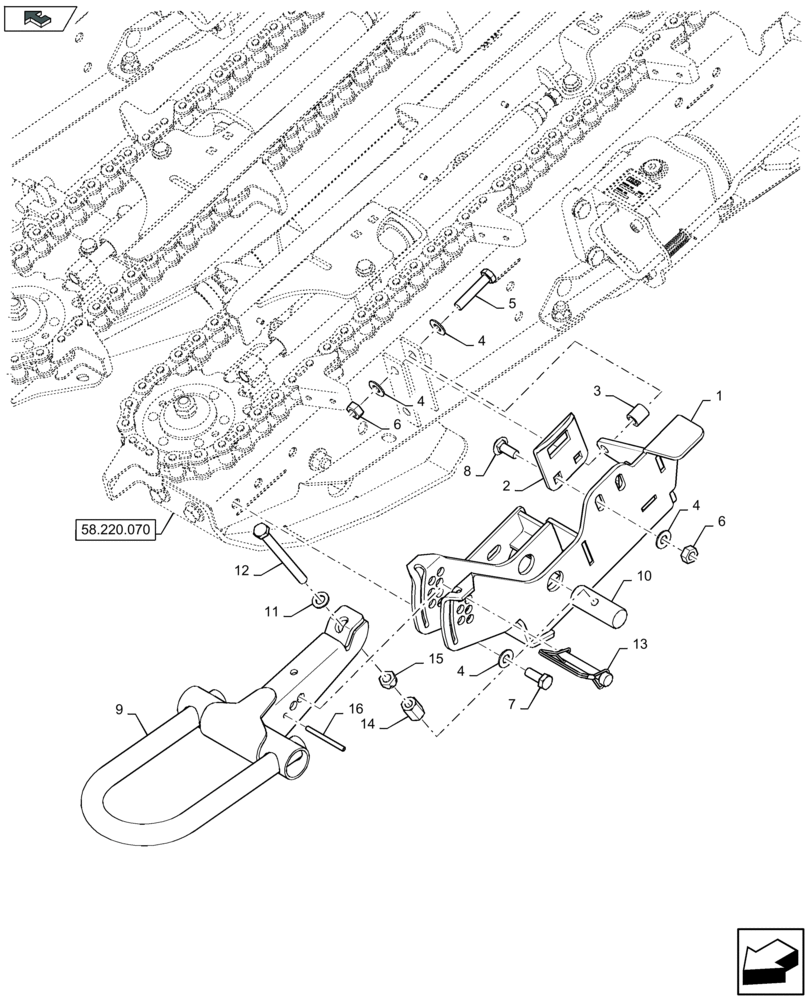 Схема запчастей Case IH 4408F-30 - (58.130.210) - END DIVIDER MOUNT, LH & RH (58) - ATTACHMENTS/HEADERS