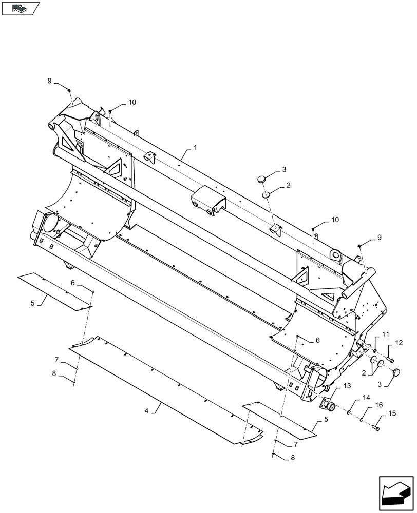 Схема запчастей Case IH 4408F-30 - (58.130.050) - HEADER FRAME (58) - ATTACHMENTS/HEADERS