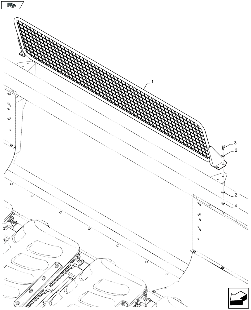 Схема запчастей Case IH 4412F-30 - (58.208.310) - DUSTSCREEN (58) - ATTACHMENTS/HEADERS