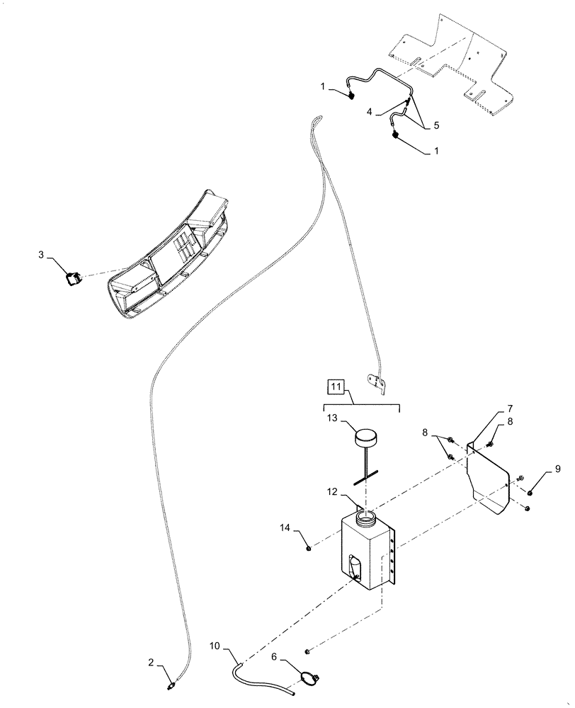 Схема запчастей Case IH 7140 - (55.518.AS) - WINDSHIELD WASHER , RESERVOIR, PUMP, SWITCH (55) - ELECTRICAL SYSTEMS