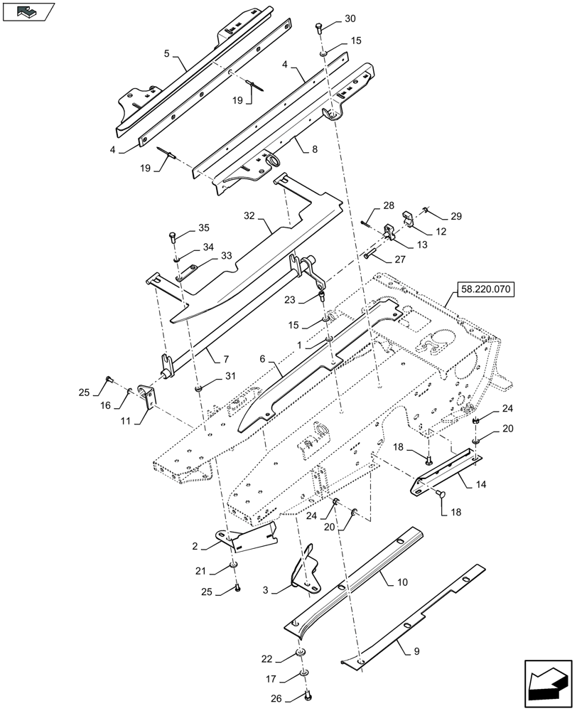 Схема запчастей Case IH 4412F-30 - (58.220.060) - ROW UNIT (58) - ATTACHMENTS/HEADERS