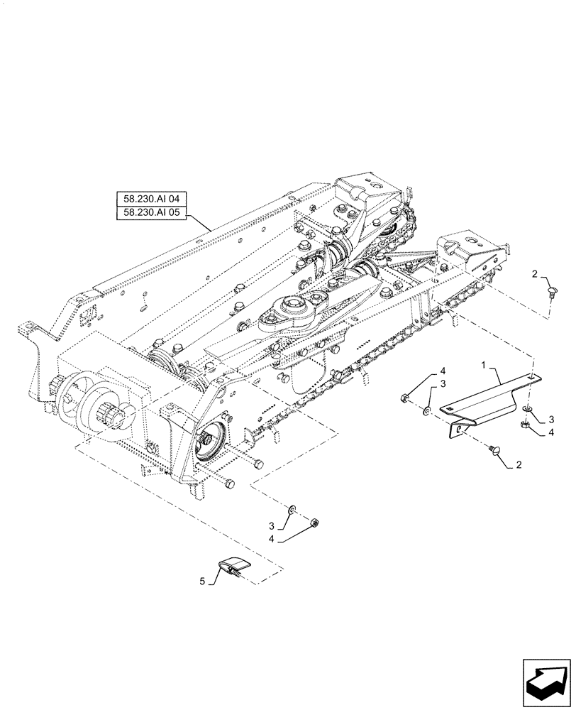 Схема запчастей Case IH 5506-65 - (58.130.AD[01]) - FRAME SHIELD (58) - ATTACHMENTS/HEADERS