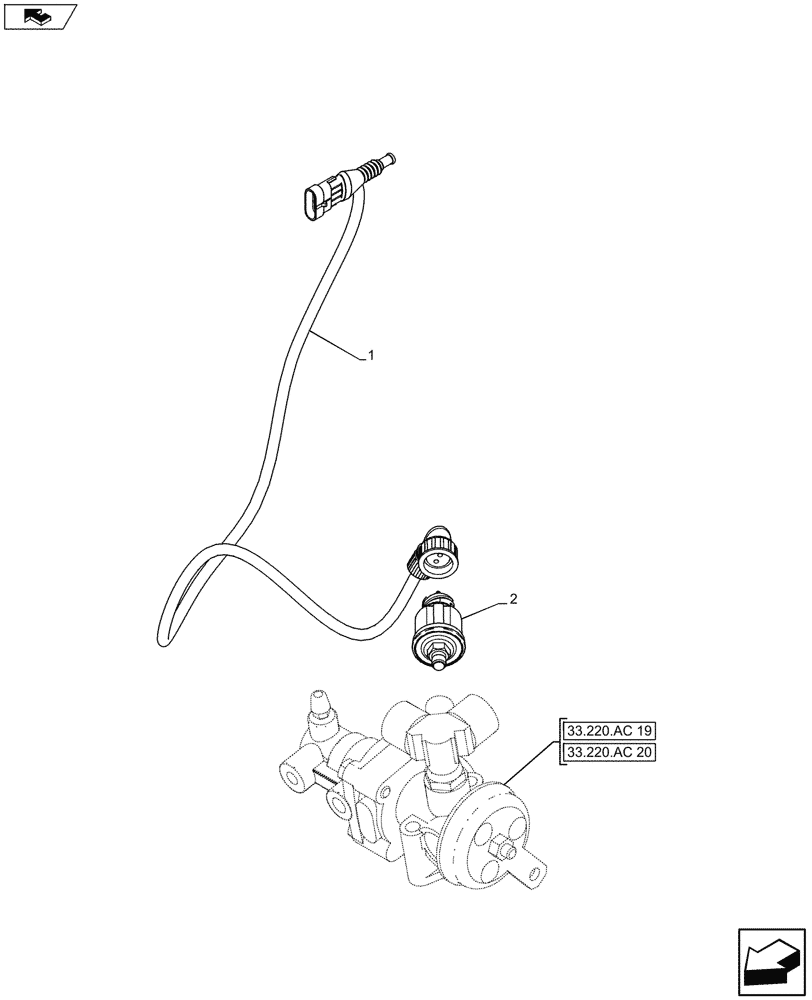 Схема запчастей Case IH FARMALL 115U - (55.160.AH) - VAR - 330335, 331335 - TRAILER BRAKE VALVE, SENSOR, HARNESS, ISO (55) - ELECTRICAL SYSTEMS