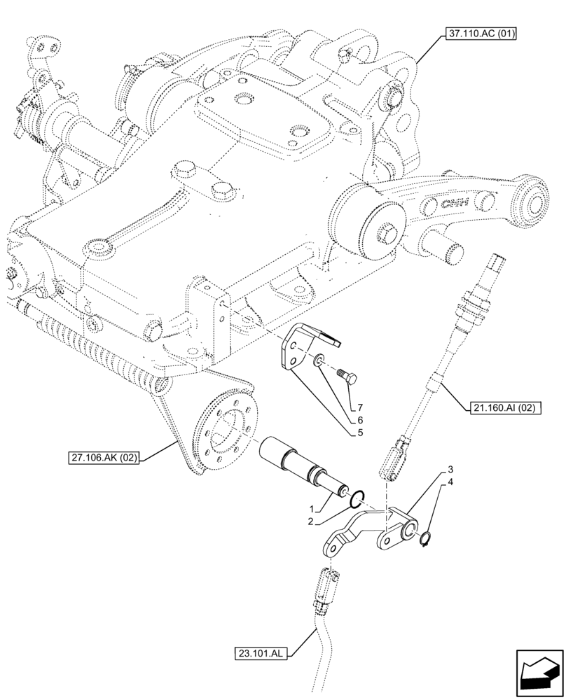 Схема запчастей Case IH FARMALL 105C - (31.101.AC[04]) - VAR - 390328, 743559 - 4WD, W/ MECHANICAL ENGAGEMENT, CONTROL LEVER (31) - IMPLEMENT POWER TAKE OFF