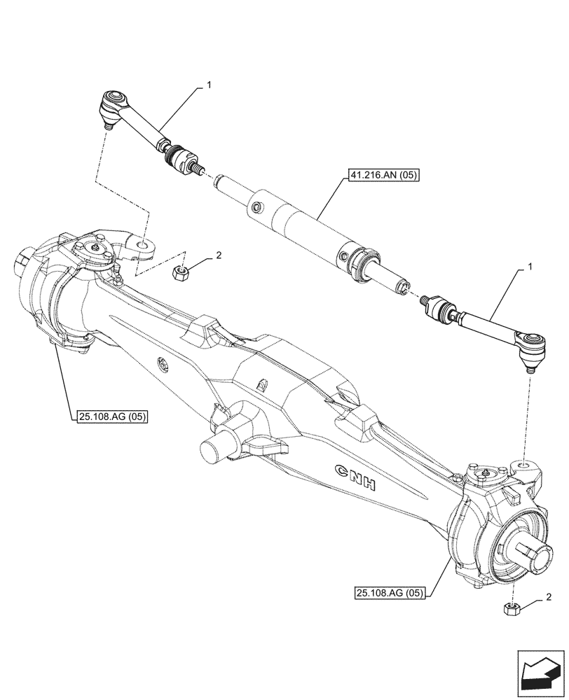 Схема запчастей Case IH FARMALL 105C - (41.106.AD[05]) - VAR - 337323 - FRONT AXLE, STEERING TIE-ROD, 4WD, HEAVY DUTY (41) - STEERING