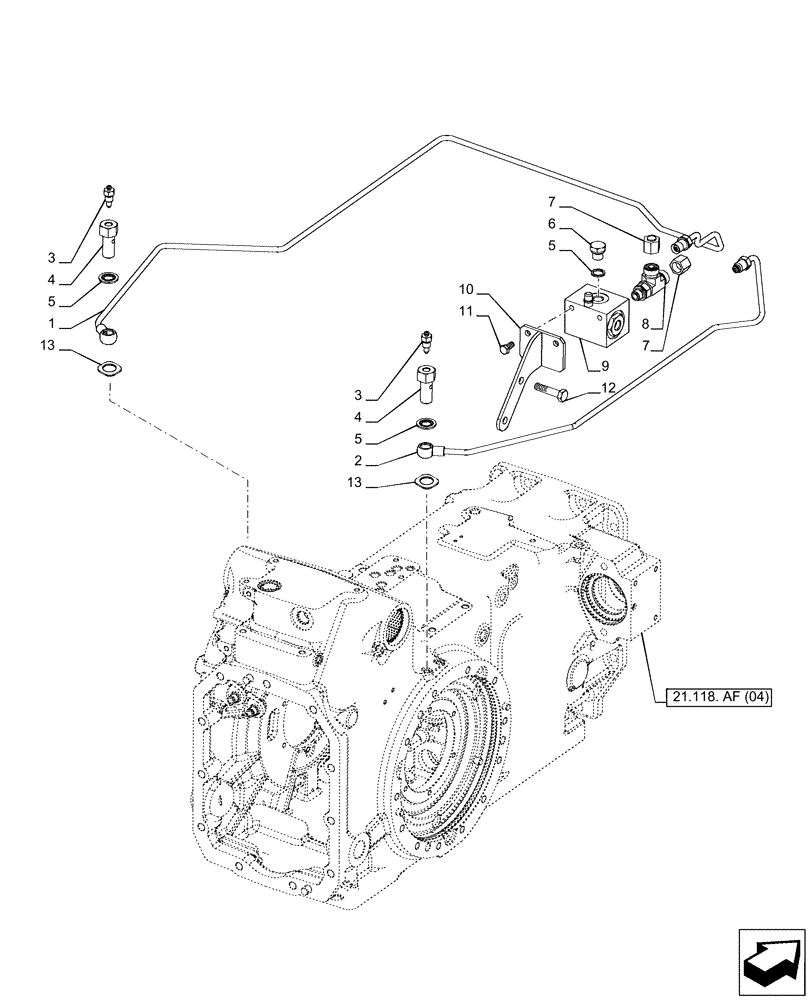 Схема запчастей Case IH PUMA 185 CVT - (33.202.AP[03]) - VAR - 391155, 758038, 758041, 758043, 758046 - BRAKE LINE, CVT (33) - BRAKES & CONTROLS