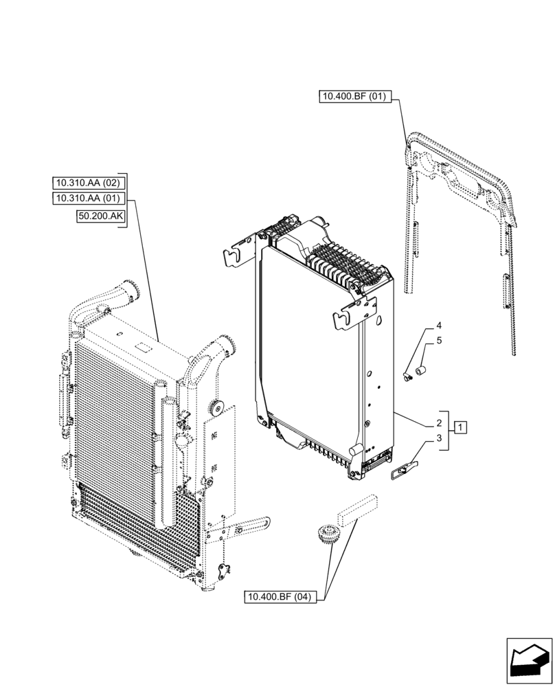 Схема запчастей Case IH PUMA 165 - (10.400.BE) - VAR - 391130, 758000 - RADIATOR (10) - ENGINE