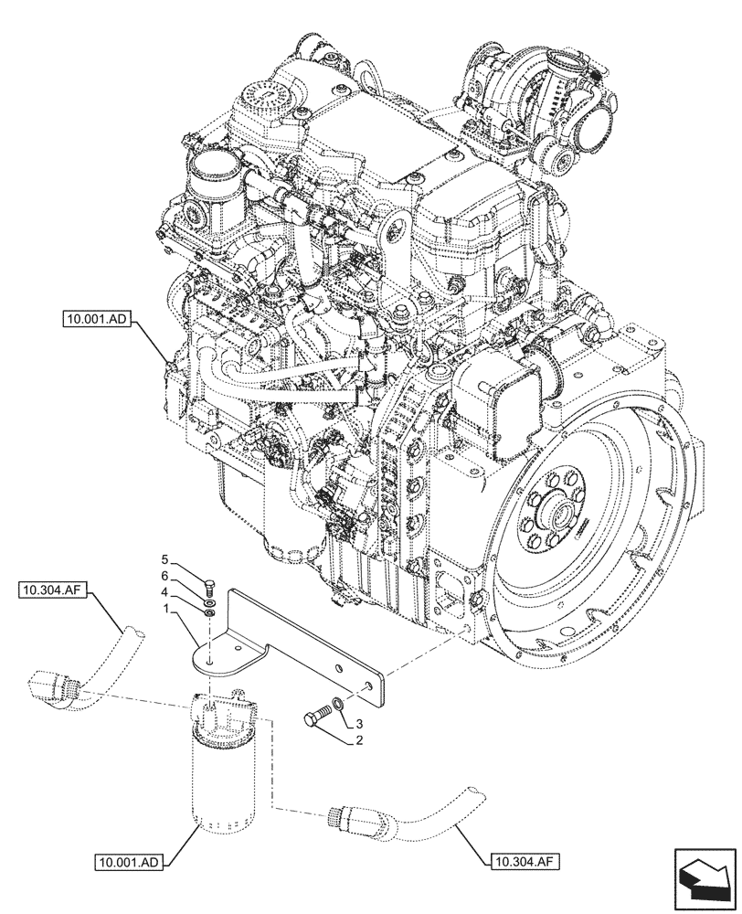 Схема запчастей Case IH FARMLIFT 735 - (10.304.AE) - ENGINE OIL FILTER (10) - ENGINE
