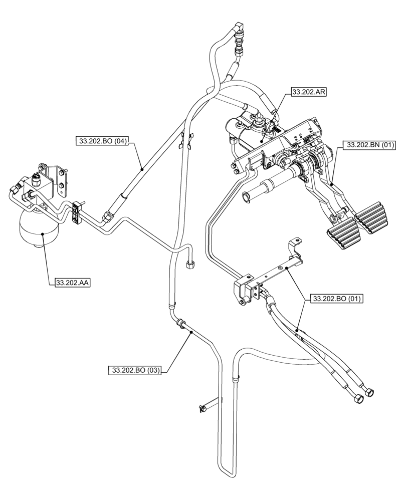 Схема запчастей Case IH PUMA 240 CVT - (00.000.33[02]) - PICTORIAL INDEX - BRAKES & CONTROLS (00) - GENERAL & PICTORIAL INDEX