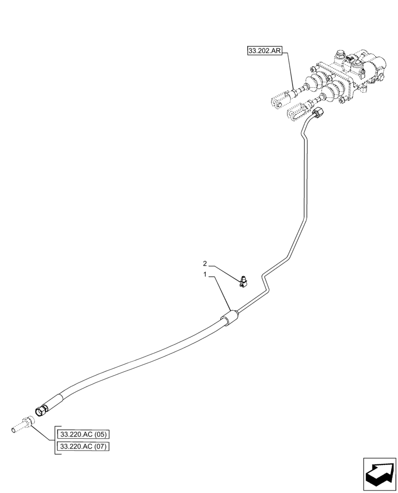Схема запчастей Case IH PUMA 165 CVT - (33.220.AC[06]) - VAR - 391155, 758037, 758038, 758039, 758040, 758041, 758042, 758043, 758044 - TRAILER BRAKE, LINE, CVT (33) - BRAKES & CONTROLS