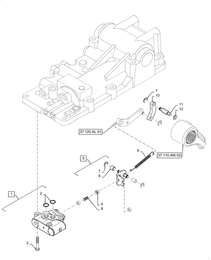 Схема запчастей Case IH FARMALL 40C - (35.124.00[02]) - LIFT LINK AND CONTROL VALVE, FARMALL 40C, 50C (35) - HYDRAULIC SYSTEMS