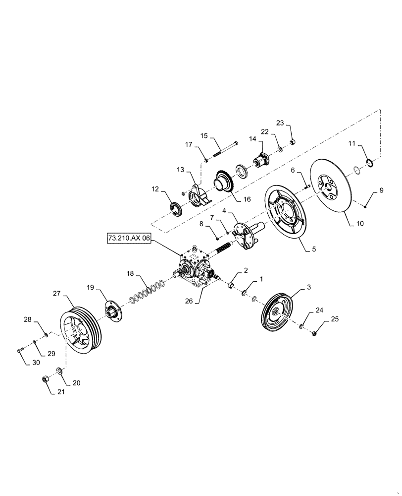 Схема запчастей Case IH 7140 - (73.210.AX[05]) - CHOPPING UNIT GEARBOX ASSY W/ PULLEY (73) - RESIDUE HANDLING