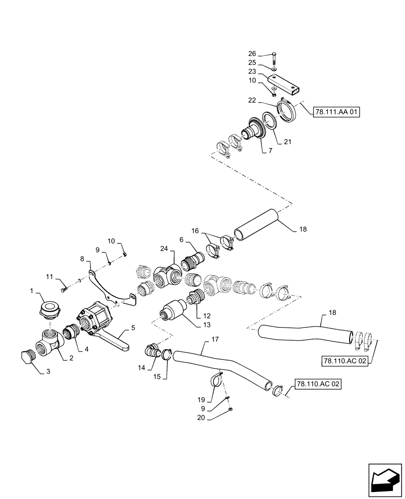 Схема запчастей Case IH PATRIOT 3240 - (78.110.AC[04]) - 2" SUMP PLUMBING (78) - SPRAYING