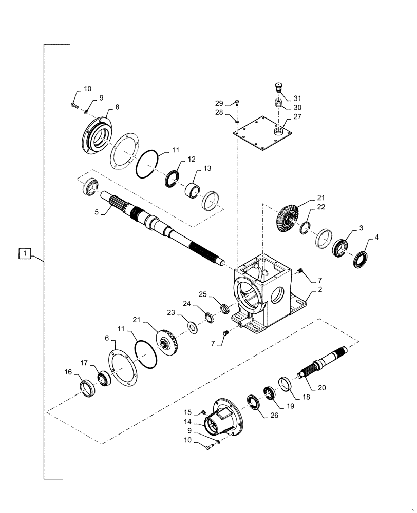 Схема запчастей Case IH 5130 - (73.210.AX[09]) - HIGH SPEED CHOPPING UNIT GEARBOX (73) - RESIDUE HANDLING