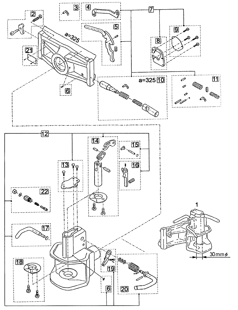 Схема запчастей Case IH C55 - (09C-04[01]) - TRAILER COUPLING AUTOM. / ..... ----> (09) - CHASSIS/ATTACHMENTS