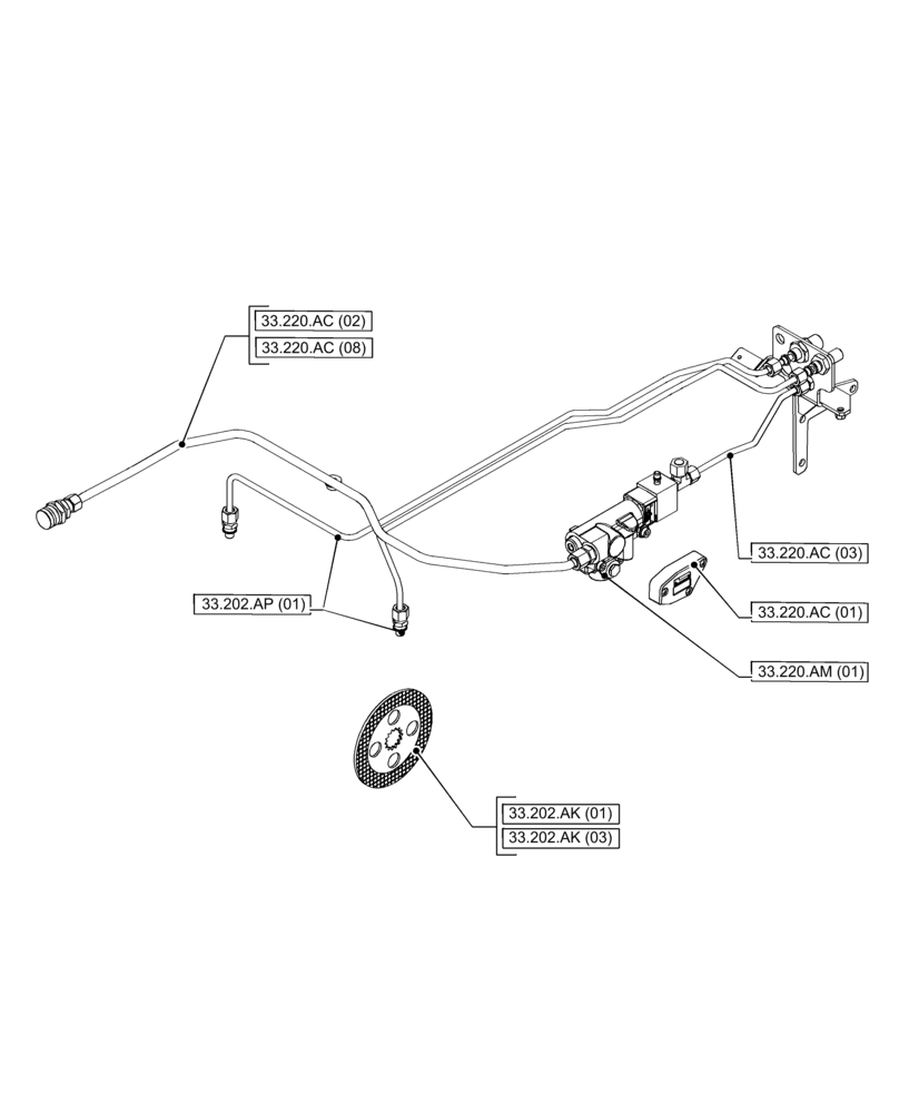 Схема запчастей Case IH PUMA 165 - (00.000.33[03]) - PICTORIAL INDEX - BRAKES & CONTROLS (00) - GENERAL & PICTORIAL INDEX