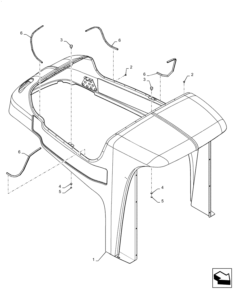 Схема запчастей Case IH PATRIOT 3340 - (90.100.AU[03]) - ENGINE HOOD (90) - PLATFORM, CAB, BODYWORK AND DECALS