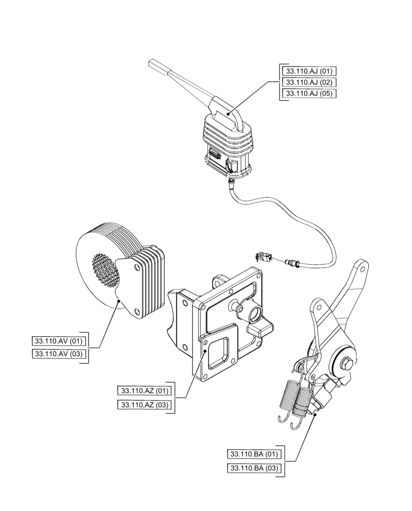 Схема запчастей Case IH PUMA 150 - (00.000.33[01]) - PICTORIAL INDEX - BRAKES & CONTROLS (00) - GENERAL & PICTORIAL INDEX