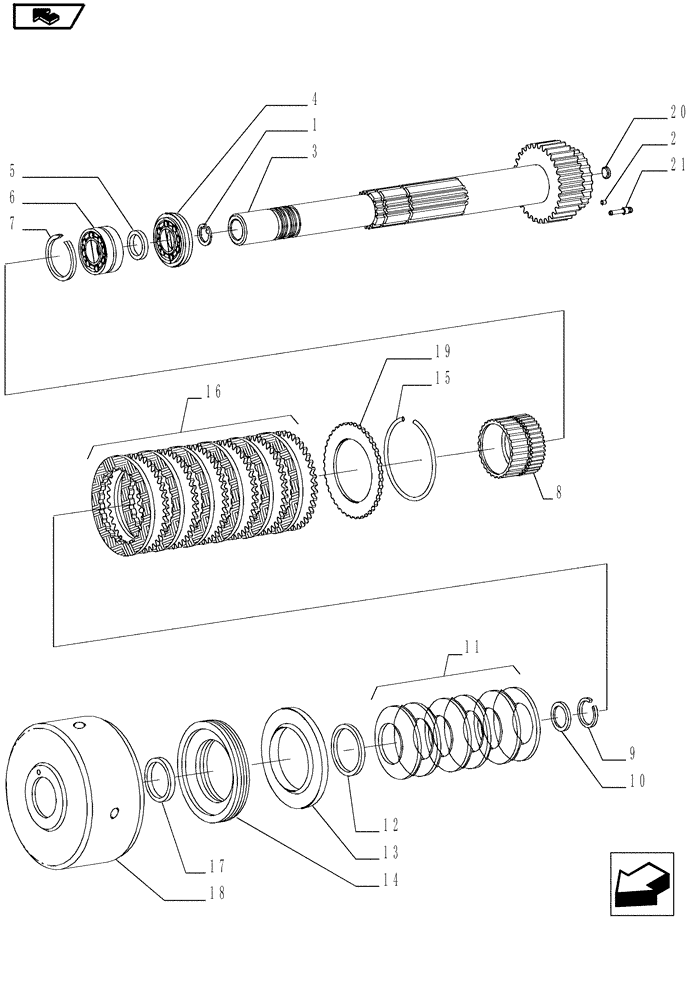 Схема запчастей Case IH MAGNUM 200 - (21.155.AN[05]) - VAR- 429326, 729571 - DRIVEN GEAR - POWERSHIFT (21) - TRANSMISSION