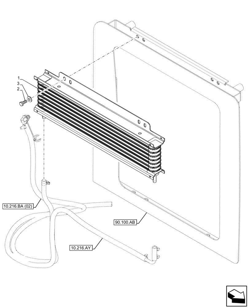 Схема запчастей Case IH FARMLIFT 735 - (10.216.AX) - FUEL COOLER (10) - ENGINE
