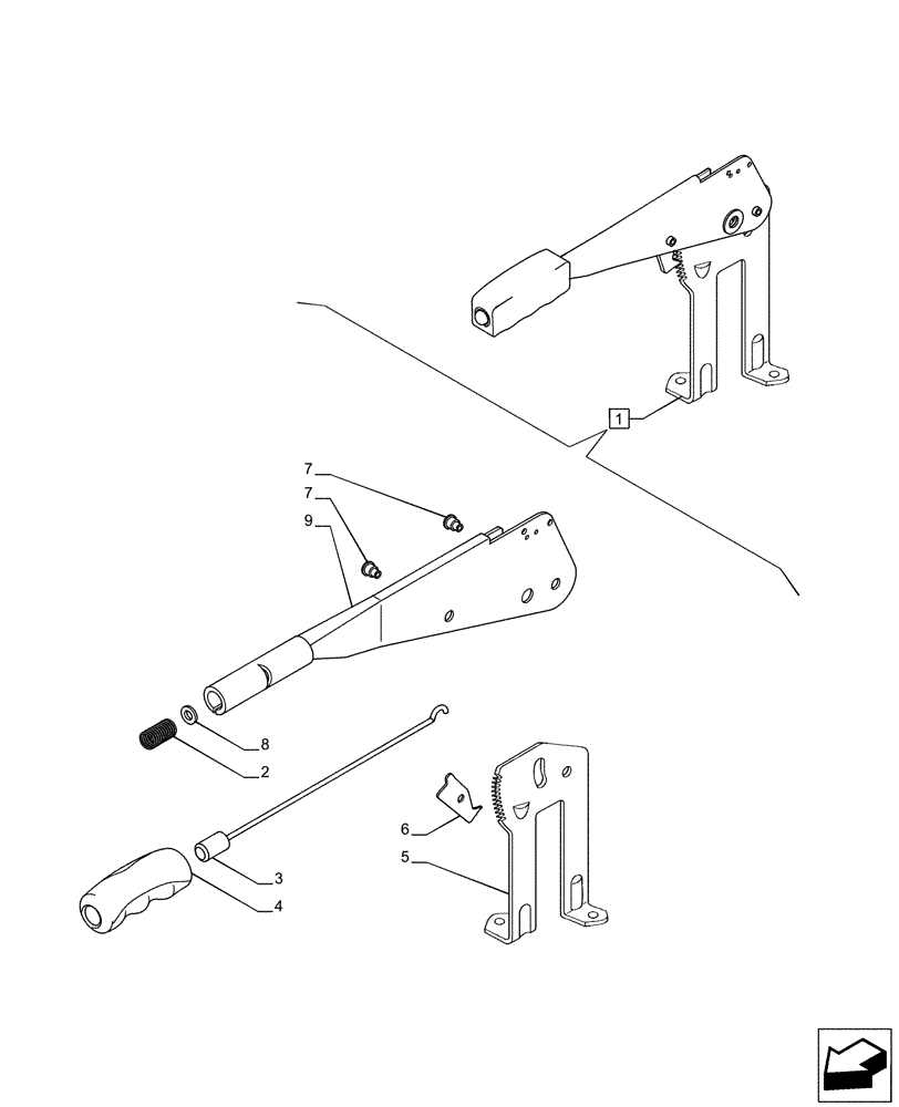 Схема запчастей Case IH PUMA 200 - (33.110.AJ[02]) - VAR - 391147 - HAND BRAKE, LEVER , COMPONENTS (33) - BRAKES & CONTROLS