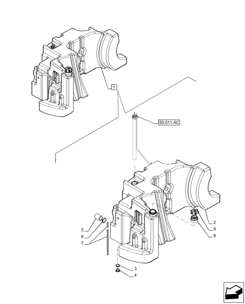 Схема запчастей Case IH PUMA 165 - (10.216.AI[02]) - VAR - 391131, 758001 - FUEL TANK, COMPONENTS (10) - ENGINE