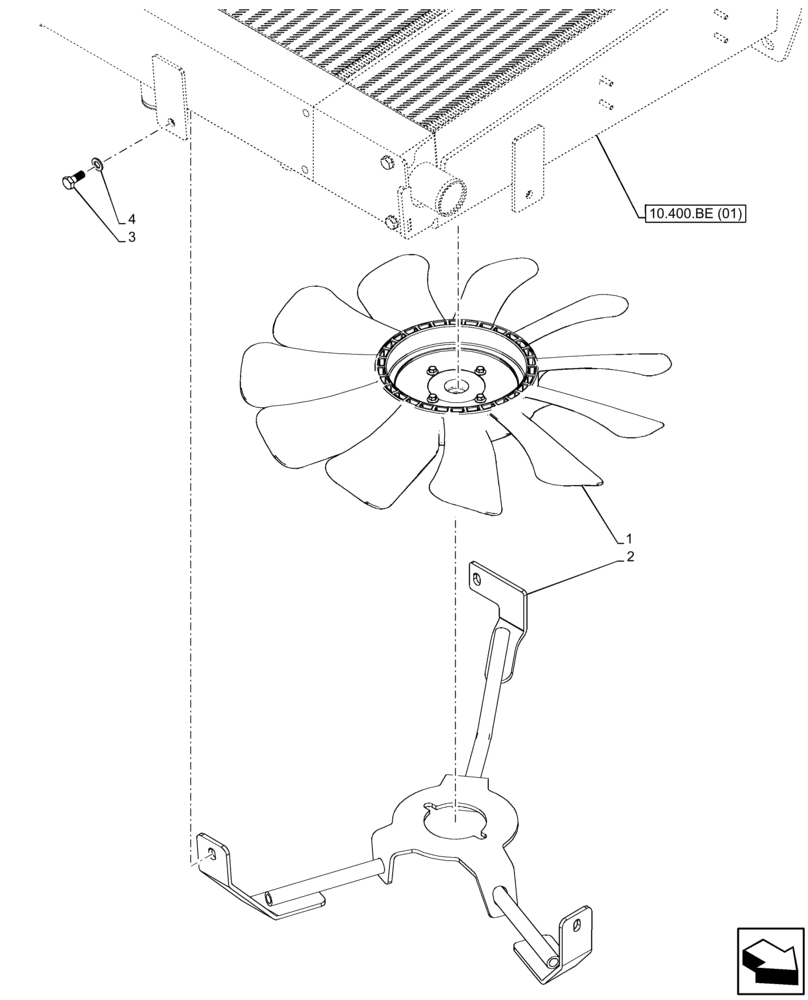 Схема запчастей Case IH FARMLIFT 735 - (10.414.AC) - FAN, RADIATOR (10) - ENGINE