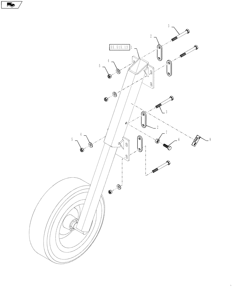 Схема запчастей Case IH 4430 - (55.515.12) - AUTOBOOM WHEELS, 120’ BOOM (55) - ELECTRICAL SYSTEMS