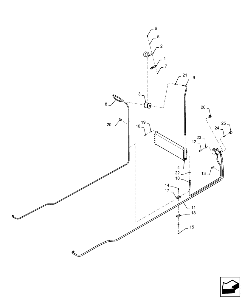 Схема запчастей Case IH PATRIOT 3240 - (50.200.AB[01]) - AIR CONDITIONER LINES (50) - CAB CLIMATE CONTROL