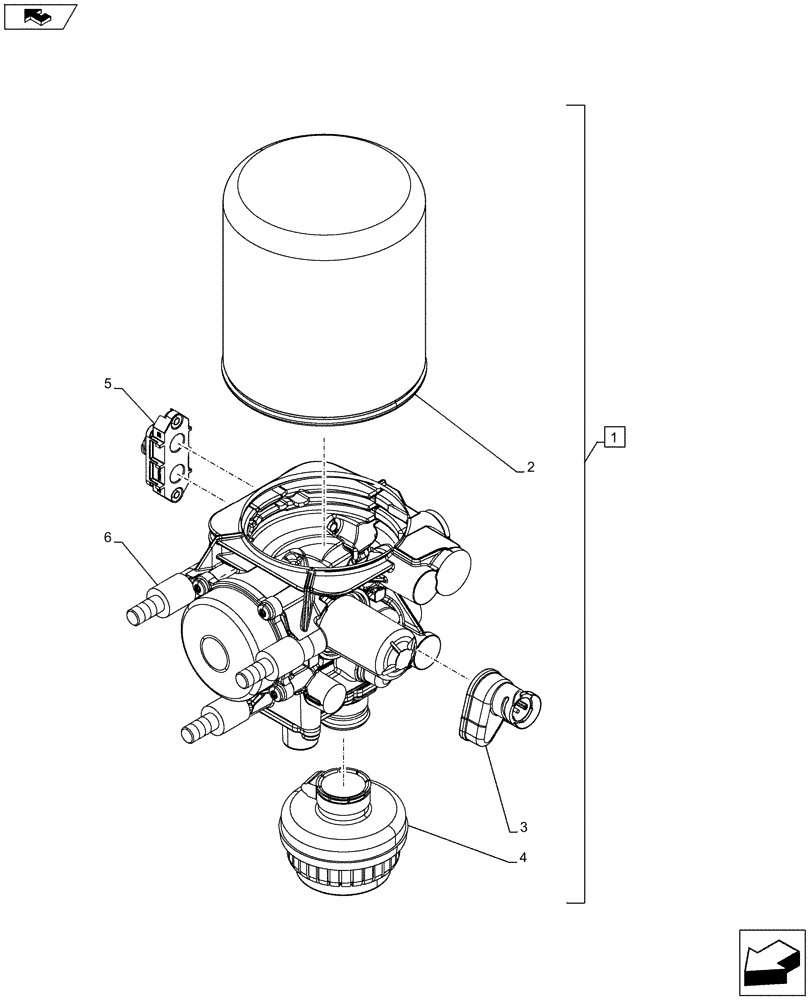 Схема запчастей Case IH PUMA 170 - (33.224.0102[19]) - ABS SYSTEM - PNEUMATIC TRAILER BRAKE, AIR CONDITIONER - BREAKDOWN (33) - BRAKES & CONTROLS
