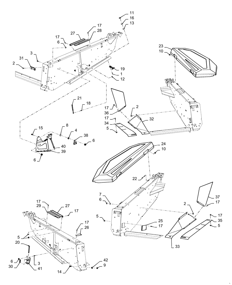Схема запчастей Case IH DH303 - (58.130.BB[01]) - SHIELD, CROP DEFLECTOR ASSY, BSN YFZB12016 (58) - ATTACHMENTS/HEADERS