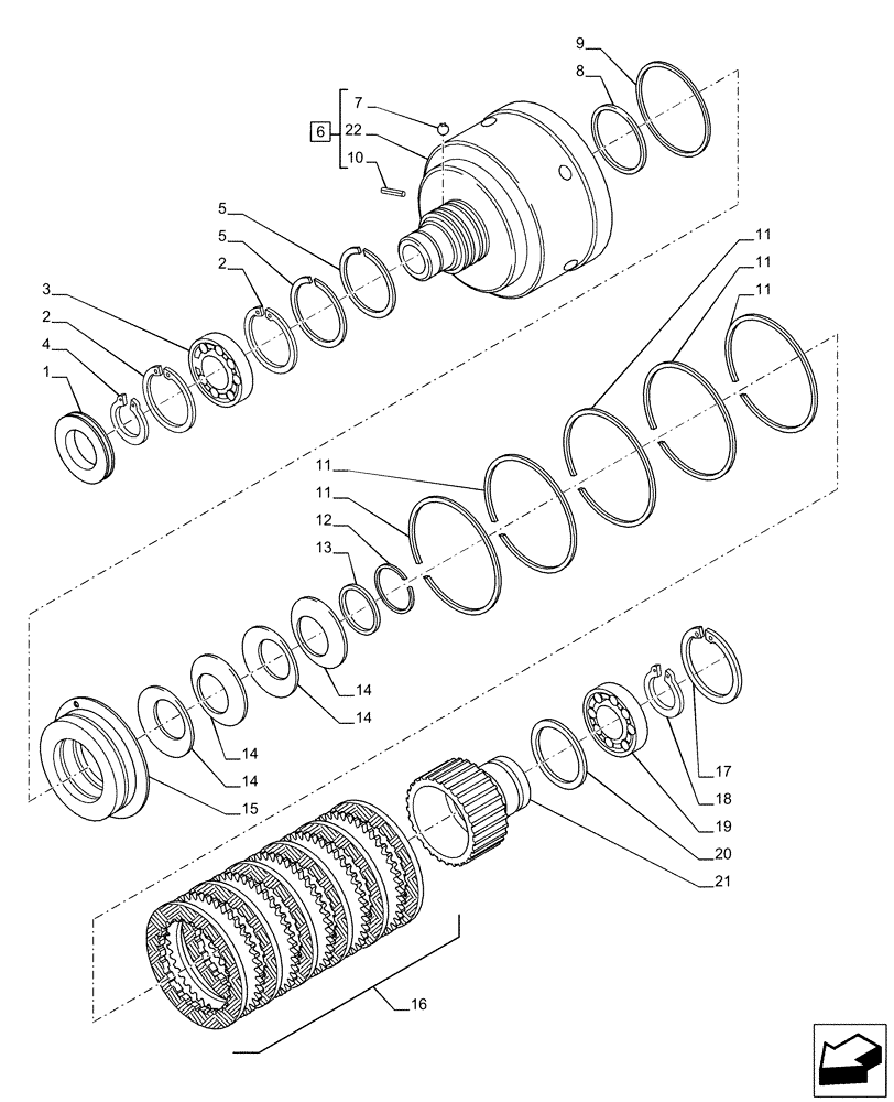 Схема запчастей Case IH PUMA 150 - (21.152.AA[02]) - VAR - 391136, 758011 - TRANSMISSION, CLUTCH (21) - TRANSMISSION