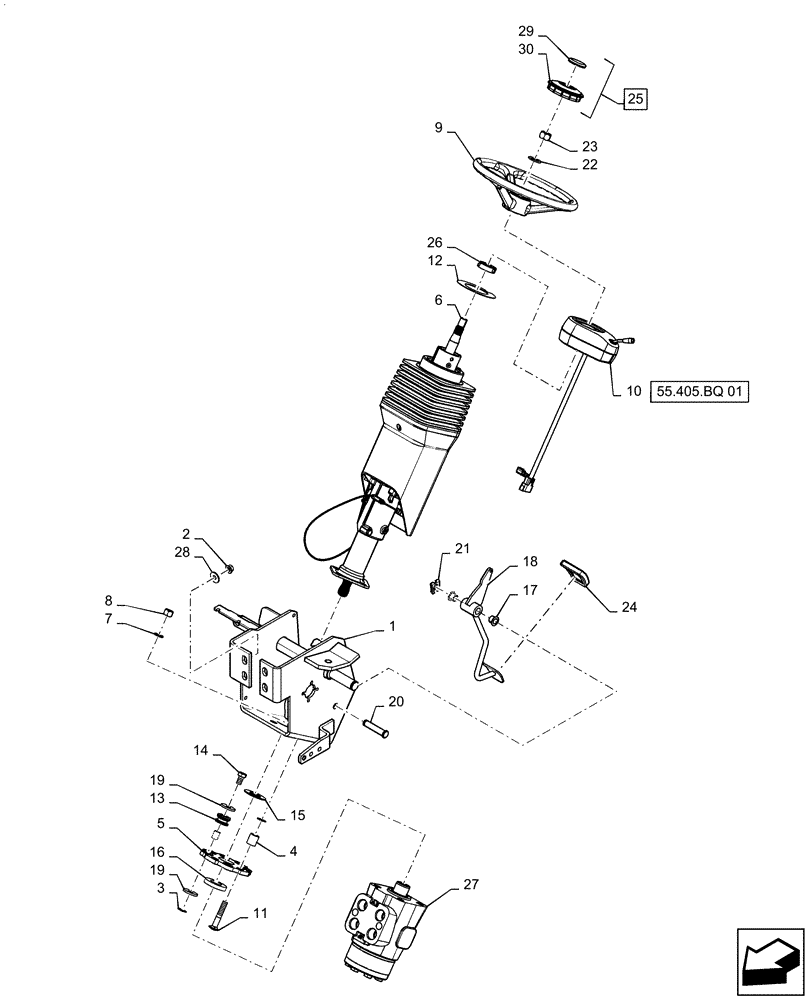 Схема запчастей Case IH PATRIOT 3340 - (41.101.AB[01]) - DELUXE STEERING COLUMN (41) - STEERING