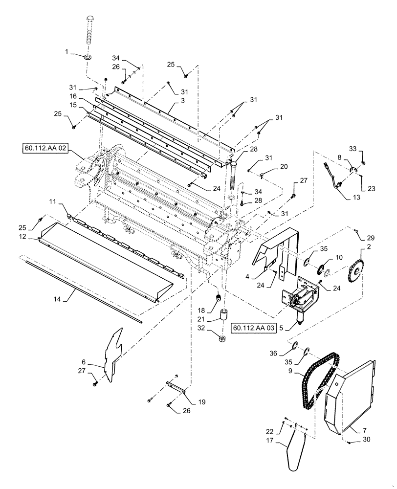 Схема запчастей Case IH 7140 - (60.112.AA[01]) - ROCK GUARD (60) - PRODUCT FEEDING