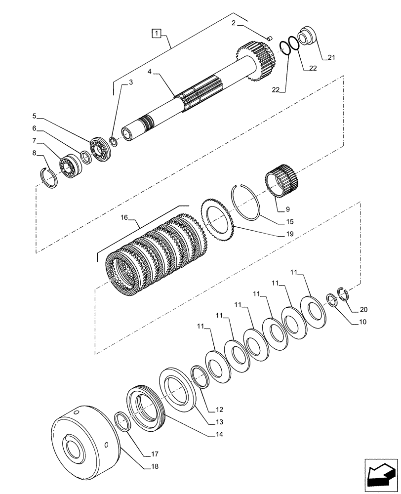 Схема запчастей Case IH PUMA 150 - (21.152.AA[05]) - VAR - 391136, 758011 - TRANSMISSION, DRIVE SHAFT, CLUTCH (21) - TRANSMISSION