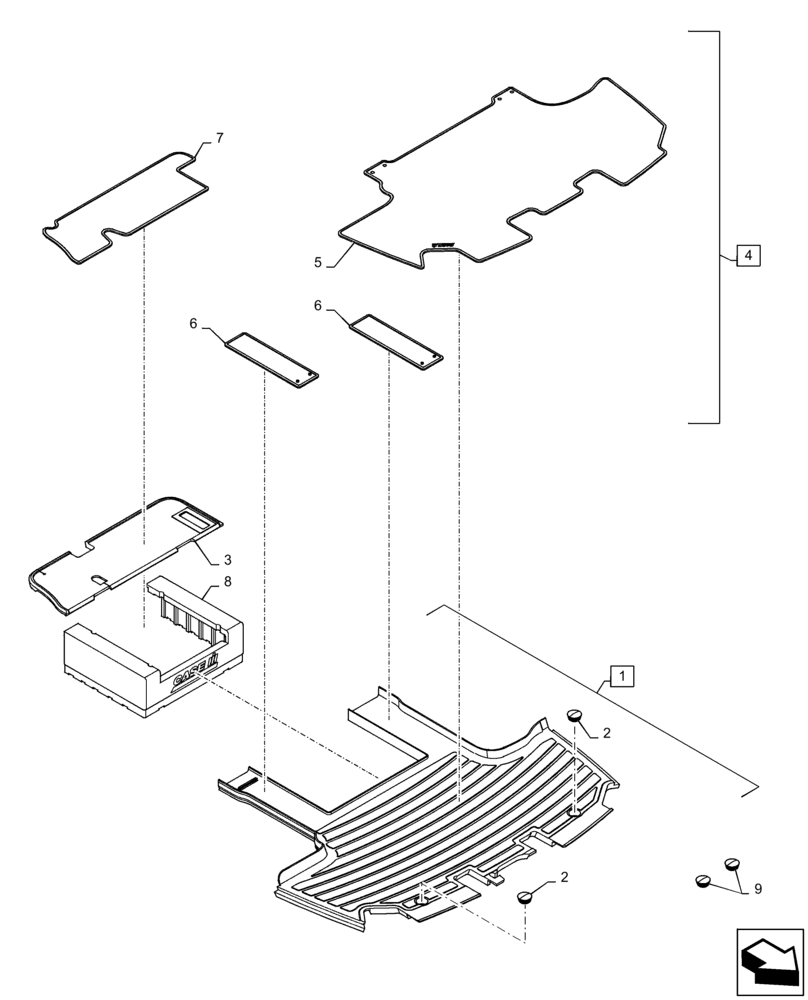 Схема запчастей Case IH PATRIOT 3340 - (90.110.BD[02]) - MAT, LUXURY CAB (90) - PLATFORM, CAB, BODYWORK AND DECALS