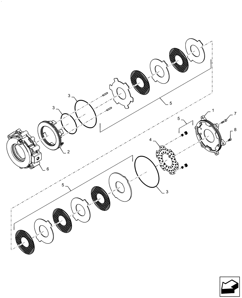 Схема запчастей Case IH STEIGER 370 - (27.106.AC[06]) - VAR - 424823, 424824, 424268 - REAR AXLE PARKING BRAKE (27) - REAR AXLE SYSTEM