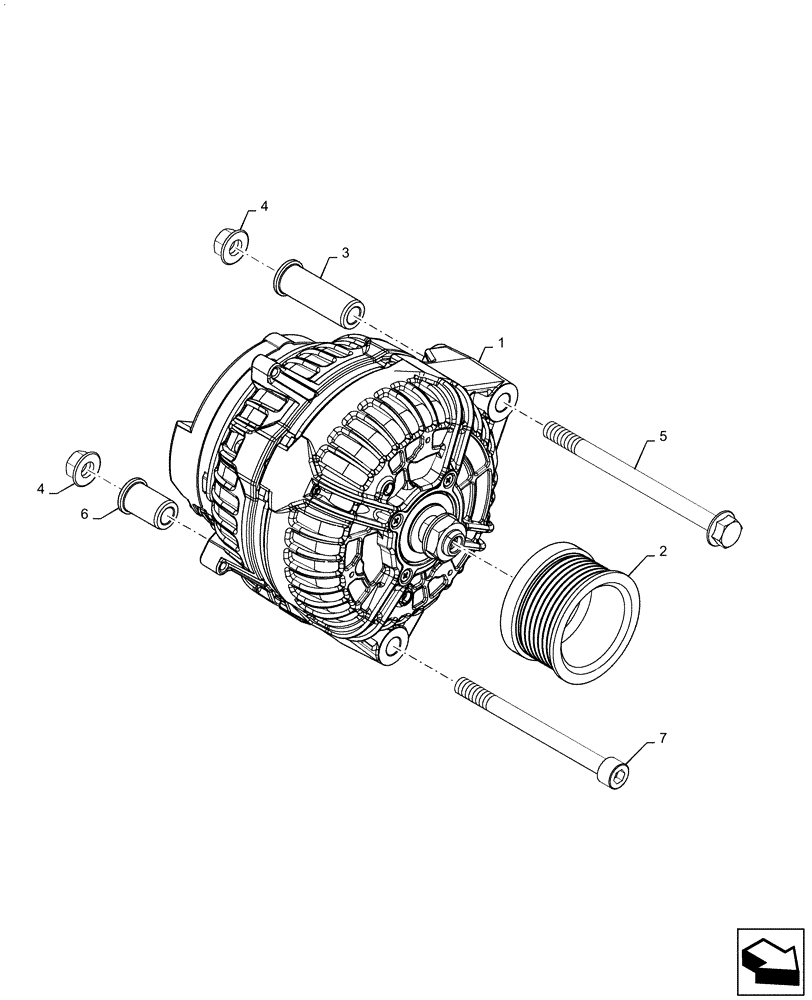 Схема запчастей Case IH QUADTRAC 370 - (55.301.AA[01]) - ALTERNATOR ASSY, 370 (55) - ELECTRICAL SYSTEMS